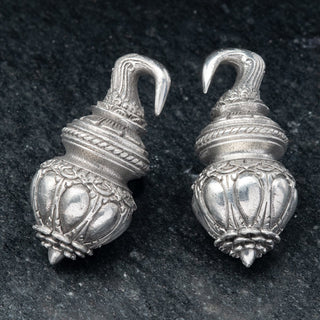 Antique White Brass Ear Weights Hangers