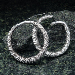 White Brass Twisted Hoop Hangers