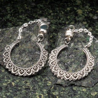Heart White Brass Hanger on Chain