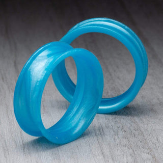 Pearl Blue Thin Silicone Tunnels