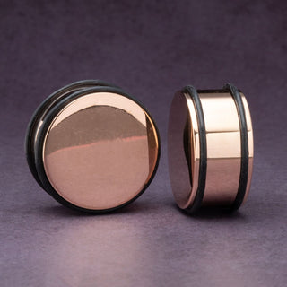 Rose Gold No Flare Steel Plugs
