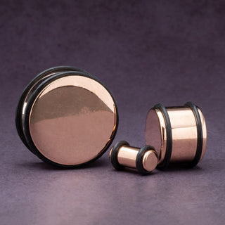 Rose Gold No Flare Steel Plugs