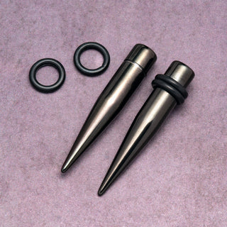 Black Stainless Steel Tapers With O-Rings