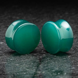 Green Agate Double Flare Plugs