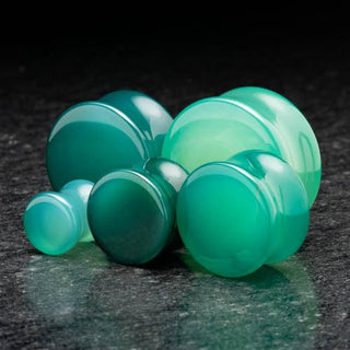 Green Agate Double Flare Plugs
