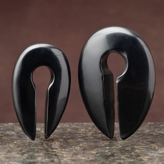 Black Obsidian (Volcanic Glass) Keyhole Weight Hangers