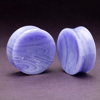 Synthetic Blue Lace Agate Concave Plugs