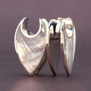 2 Sided Shell Silver Plated Brass Ear Weights Hangers