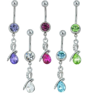 Teardrop CZ Belly Ring *Discontinued*