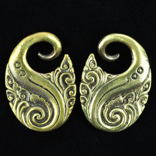 Swirl Design Brass Ear Weights Hangers