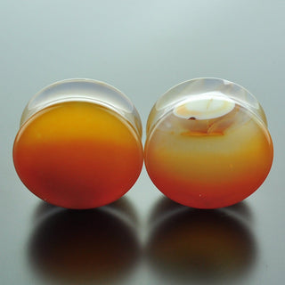Red Banded Agate Double Flare Plugs #GRB-035-1-C (35mm)