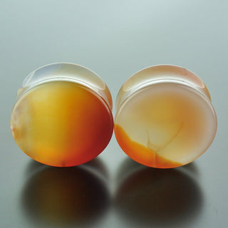 Red Banded Agate Double Flare Plugs #GRB-035-12-C (35mm)