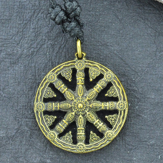 Wheel of Karma Brass Necklace
